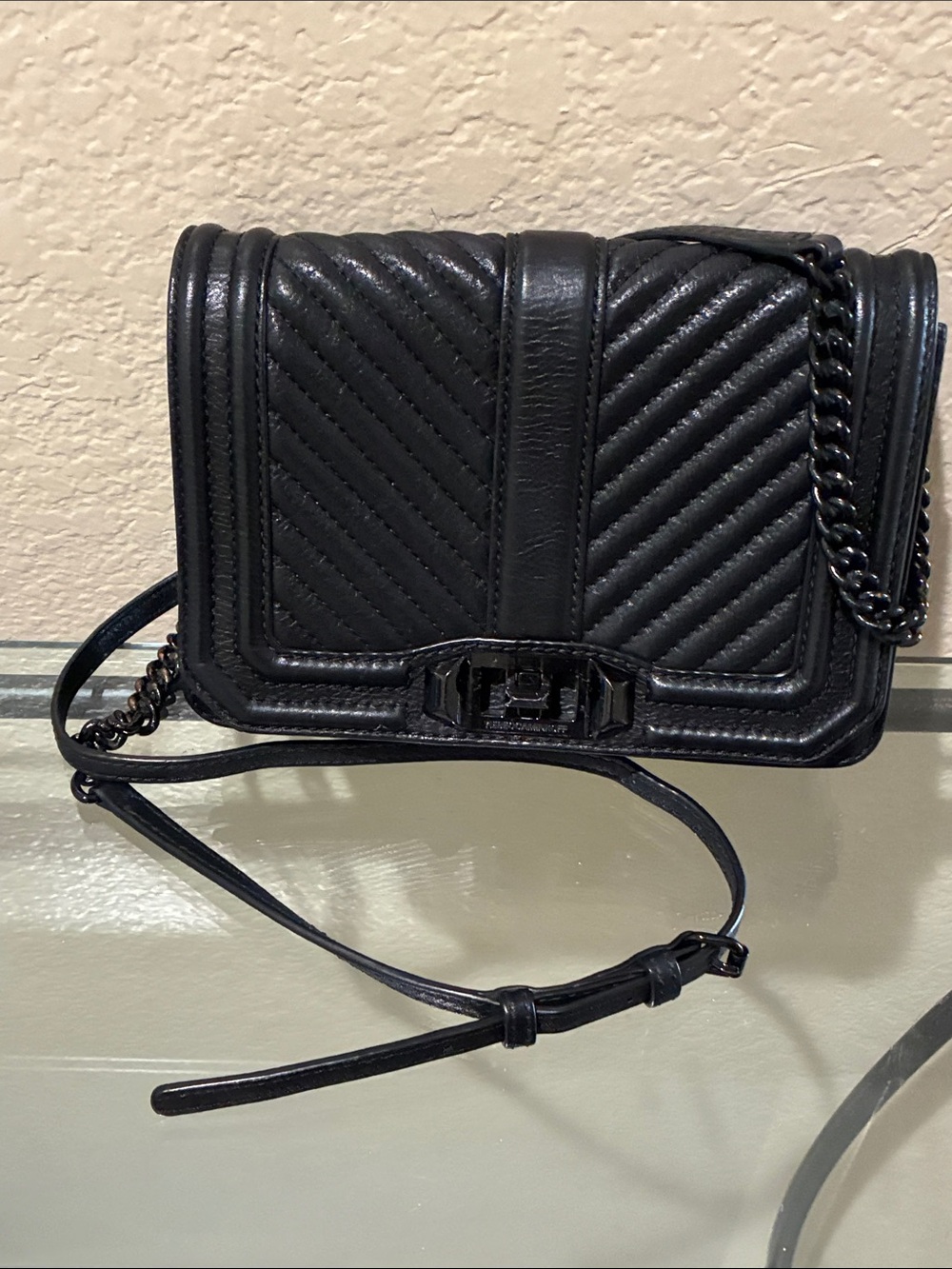 Rebecca Minkoff Black leather Quilted Crossbody crossbody/Shoulder Bag